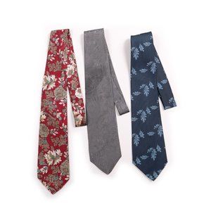 3 Men's Ties   (1) 100% Polyester Tie  (1)90% Silk Ties  (1) Unknown	NWOT
